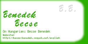 benedek becse business card